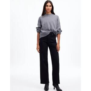 NWT Madewell The Petite Perfect Vintage Wide-Leg Jean In Black Size 25